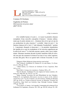 Guglielmo di Poitiers Molt jauzions mi prenc amar
