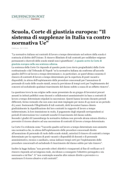 Il sistema di supplenze in Italia va contro normativa Ue