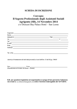 Il Segreto Professionale degli Assistenti Sociali Agrigento (SR), 14