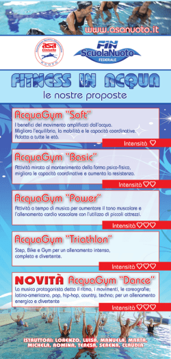 acqua fitness 2014 2015 le ns. proposte