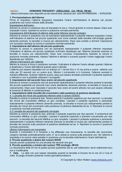 italiano DOMANDE FREQUENTI (OROLOGIO: Cal. YM 62, YM 64