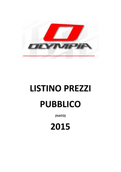Listino Prezzi Olympia 2015
