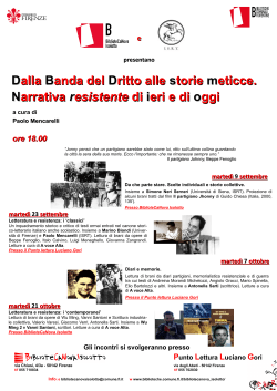 programma - Istituto Storico della Resistenza in Toscana