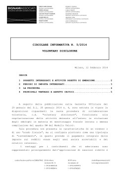 circolare informativa n. 5/2014 voluntary disclosure
