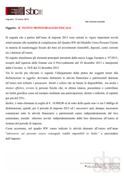 IL NUOVO MONITORAGGIO FISCALE