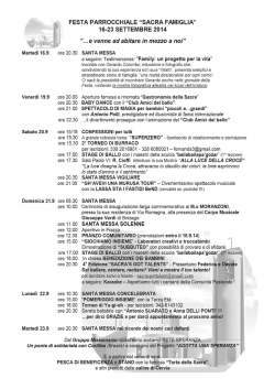 20/09/2014 Festa della Sacra Famiglia - Cesano
