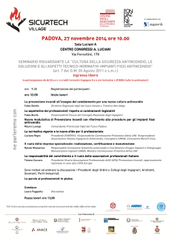 Programma SV Padova ore 9,00 - Fondazione Ingegneri Padova
