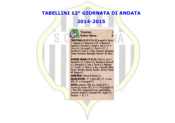 TABELLINI 12° GIORNATA DI ANDATA 2014-2015