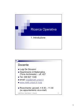 Introduzione al corso - Dipartimento di Matematica
