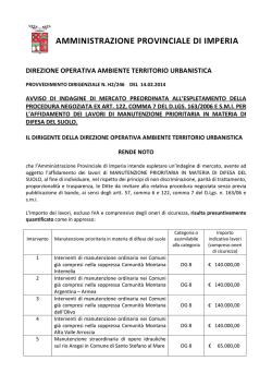 direzione operativa ambiente territorio urbanistica