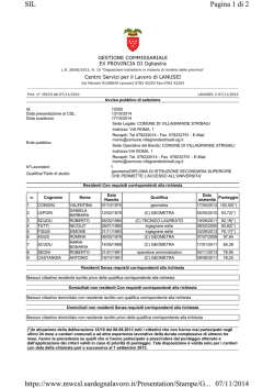Graduatoria Geometri cantiere comunale Villagrande
