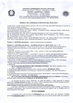 Verbale del Consiglio di Istituto del 28.01.2014