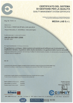 certificato del sistema di gestione per la qualità