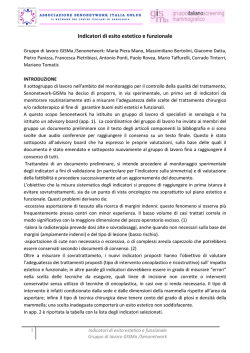 Indicatori di esito estetico e funzionale Gisma Senonetwork