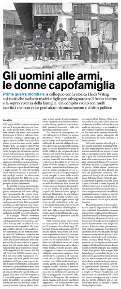 Gli uomini alle armi, le donne capofamiglia