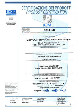 CERTIFICATO CILINDRO MOTTURA C28
