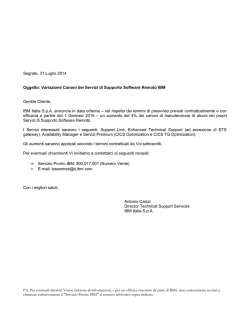 IBM TSS SW GPA 2014 (per il 2015)