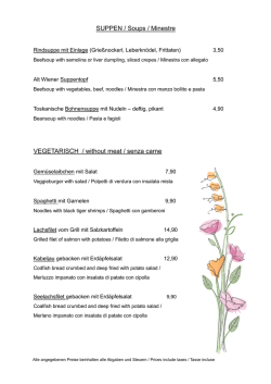 SUPPEN / Soups / Minestre VEGETARISCH / without meat / senza