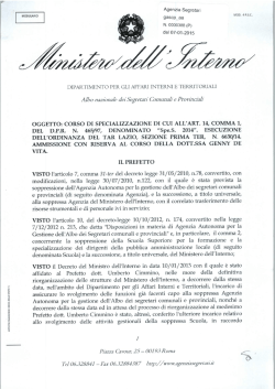 Decreto ammissione con riserva dott.ssa Di Vita