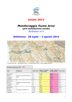 Bollettino Arno (28 luglio - 3 agosto 2014)