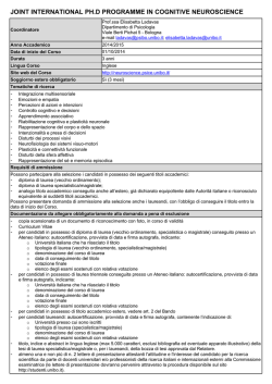 joint international ph.d programme in cognitive neuroscience