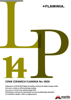 CENIK CERAMICA FLAMINIA No: 003K