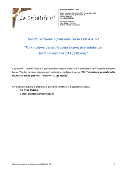 Guida iscrizione e fruizione corso FAD ASL VT