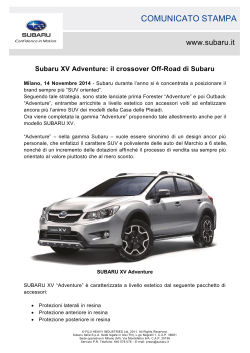 SUBARU XV Adventure_Il crossover off road di Subaru