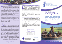 XV Colloquio di Teologia Morale - Pontificio Istituto Giovanni Paolo II