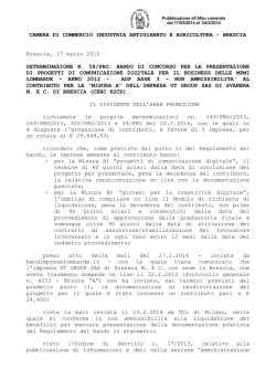 BRESCIA Brescia, 17 marzo 2014 DETERMINAZIONE N. 58/PRO