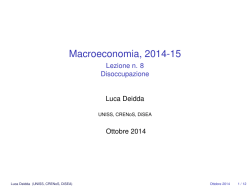 Macroeconomia, 2014-15 - Lezione n. 8