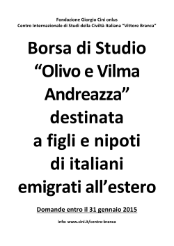 Borsa di Studio “Olivo e Vilma Andreazza”