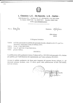 Pubblicazione graduatorie interna personale ATA 2014