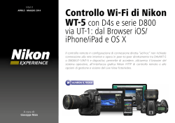 Controllo Wi-Fi di Nikon WT-5 con D4s e serie D800 via UT-1