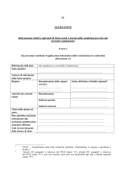 IT ALLEGATO II Informazioni relative agli aiuti di