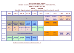 II Anno - I Semestre Aula A 2 - Sapienza