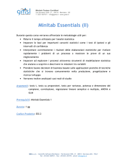 Corso Minitab Essentials (II)