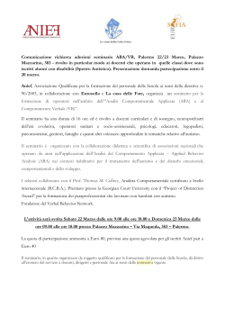 Comunicazione richiesta adesioni seminario ABA/VB, Palermo 22/23