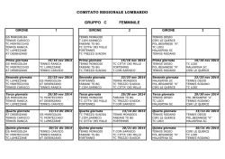 GRUPPO C FEM 2014 GIRONI CALENDARIO
