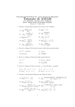 Tutorato di AM120 - Dipartimento di Matematica