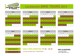 CALENDARIO BIKE TOURS 2014