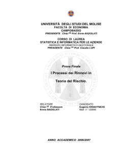 I Processi dei Rinnovi in Teoria del Rischio.