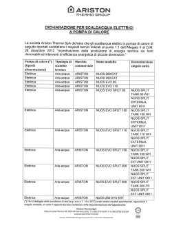 Dichiarazione Conto Energia Termico 2013 – HPWH – ARISTON