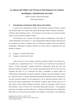 La ripresa del relativo nel Chronicon Salernitanum tra