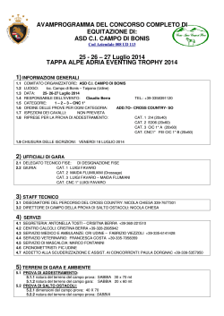 ASD CI CAMPO DI BONIS 25 - 26 – 27 Luglio 2014 TAPPA ALPE