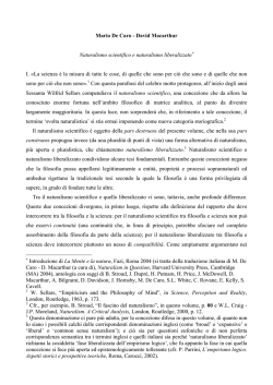 Naturalismo scientifico e naturalismo liberalizzato