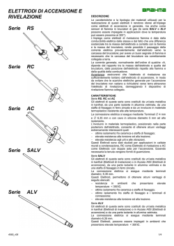 ELETTRODI DI ACCENSIONE E RIVELAZIONE Serie RS Serie RC