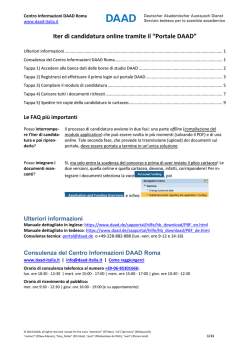 Guida alla candidatura online sul "Portale DAAD"