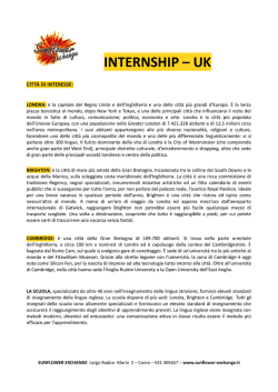 INTERNSHIP &ndash; UK - Sunflower Exchange