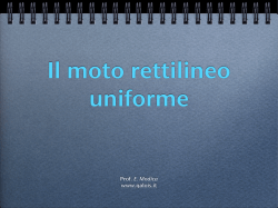 Il moto rettilineo uniforme - Matematica e